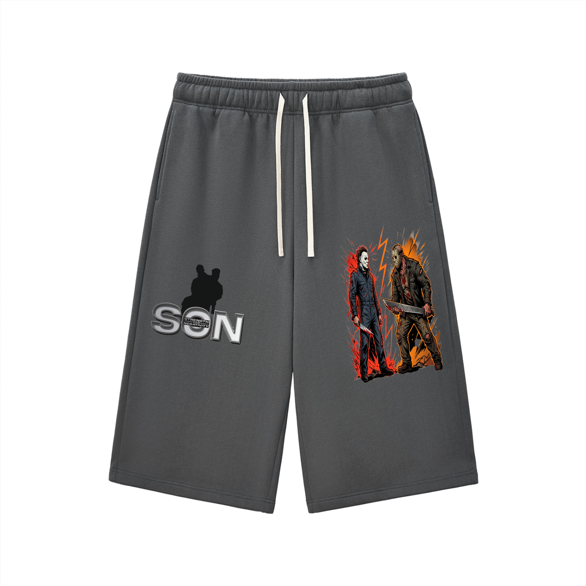 Relaxed Drawstring Three-quarter Sweatpants