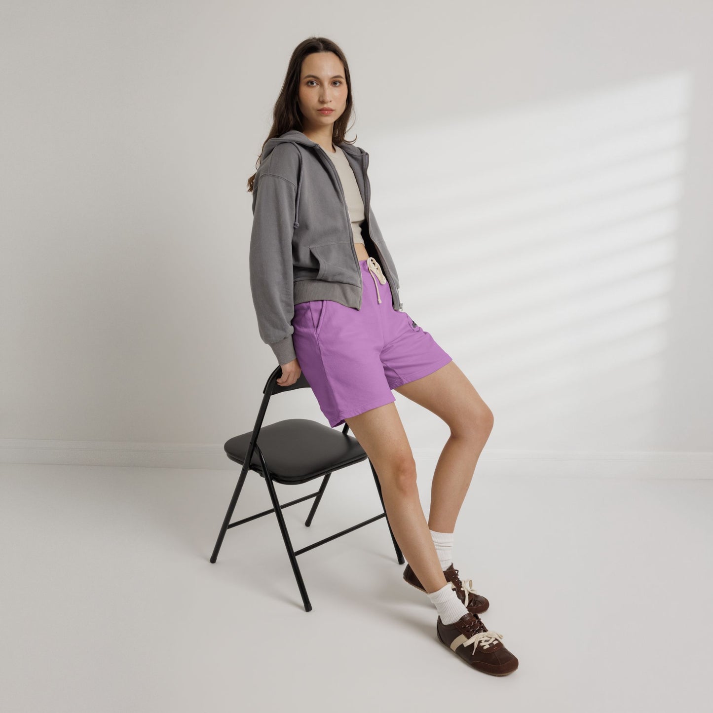 Lightweight Fleece Sweat Shorts — Minimal Logo Casual Lounge Shorts