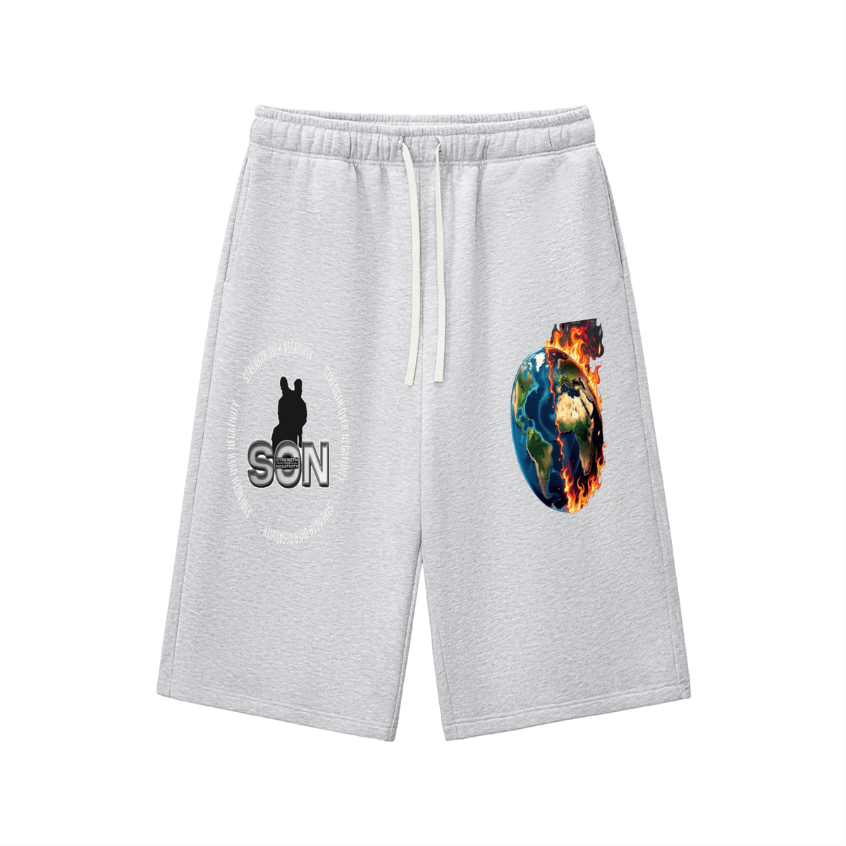 Relaxed Drawstring Three-quarter Sweatpants