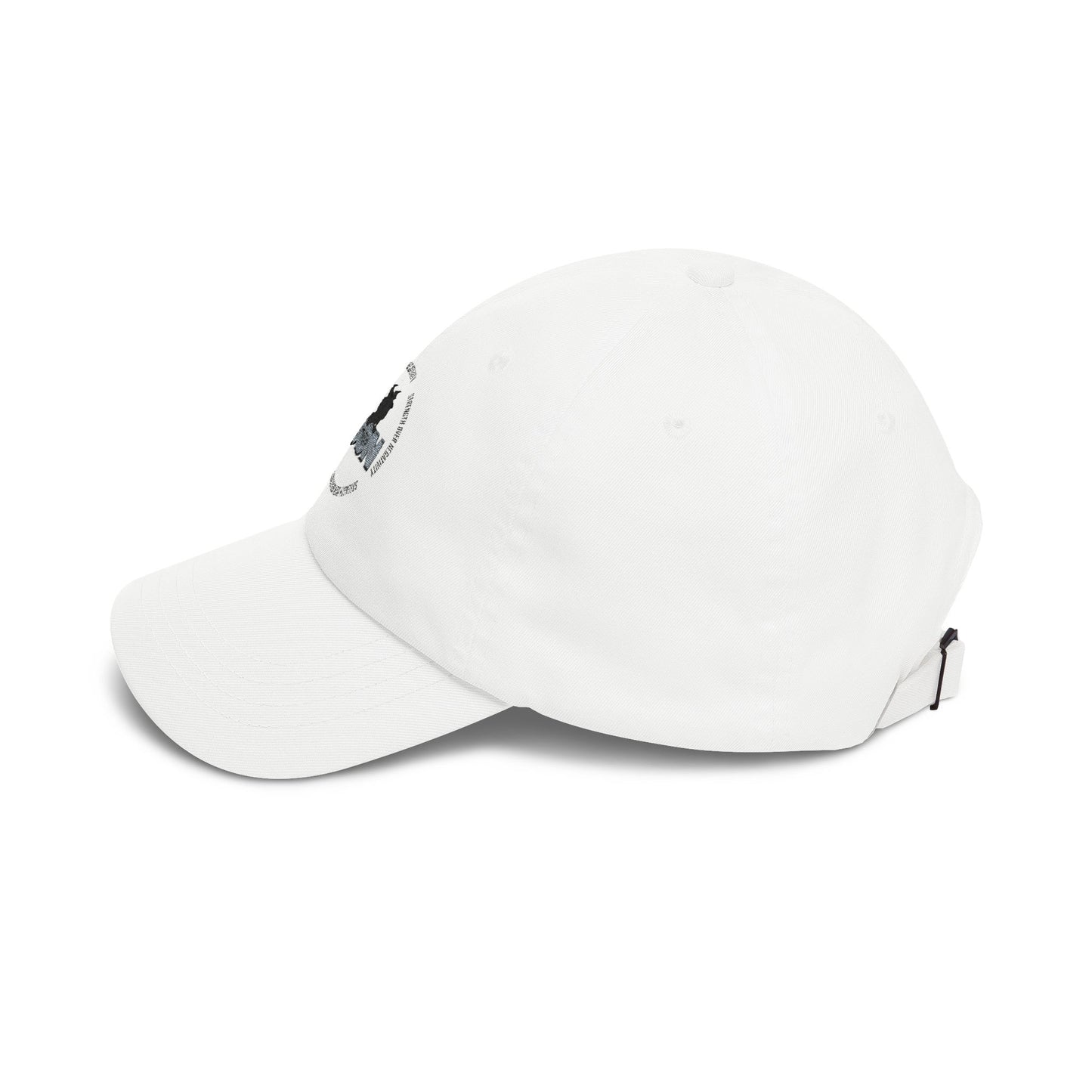 Dad Cap with 'Son' Silhouette Embroidered Logo – Classic White Baseball Hat