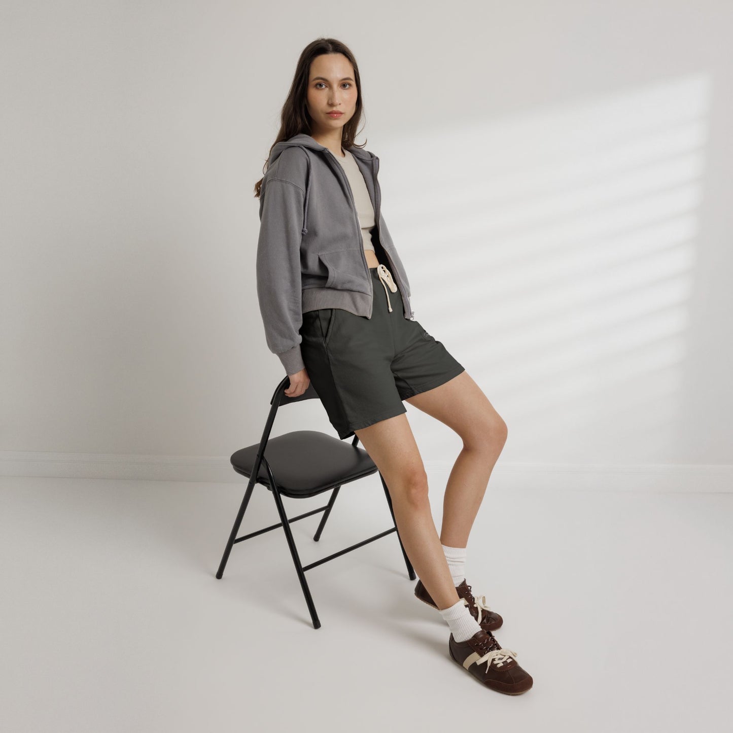Lightweight Fleece Sweat Shorts — Minimal Logo Casual Lounge Shorts