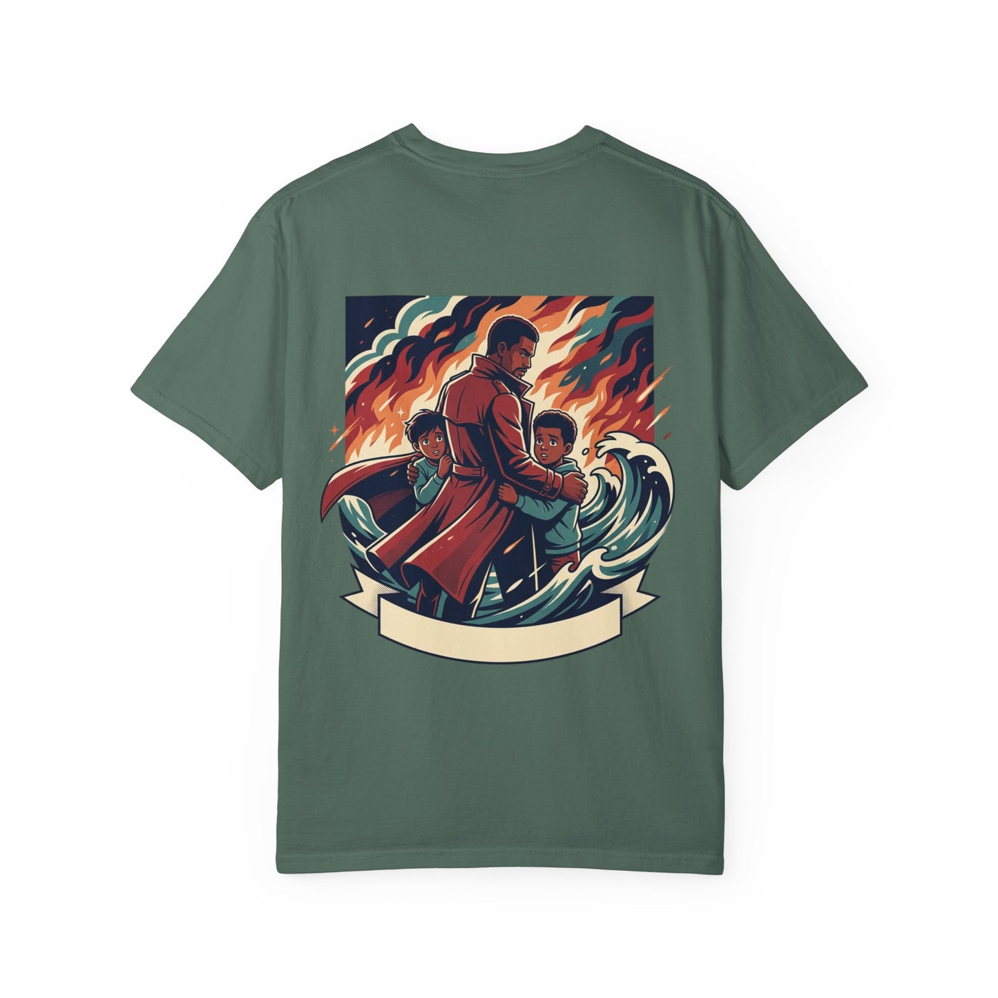 Resilient Protector T-Shirt — Father and Children Hero Graphic Tee