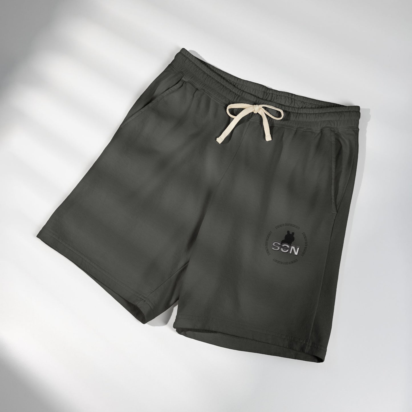 Lightweight Fleece Sweat Shorts — Minimal Logo Casual Lounge Shorts