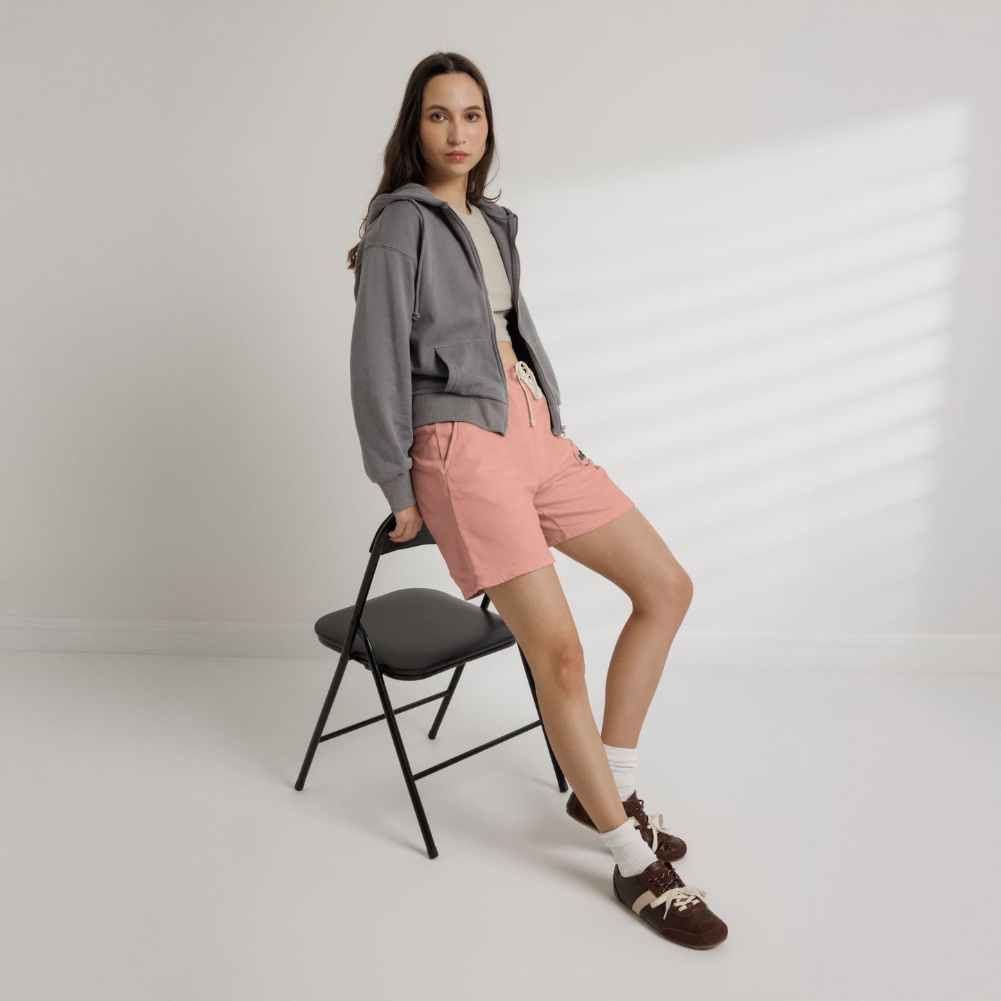 Lightweight Fleece Sweat Shorts — Minimal Logo Casual Lounge Shorts