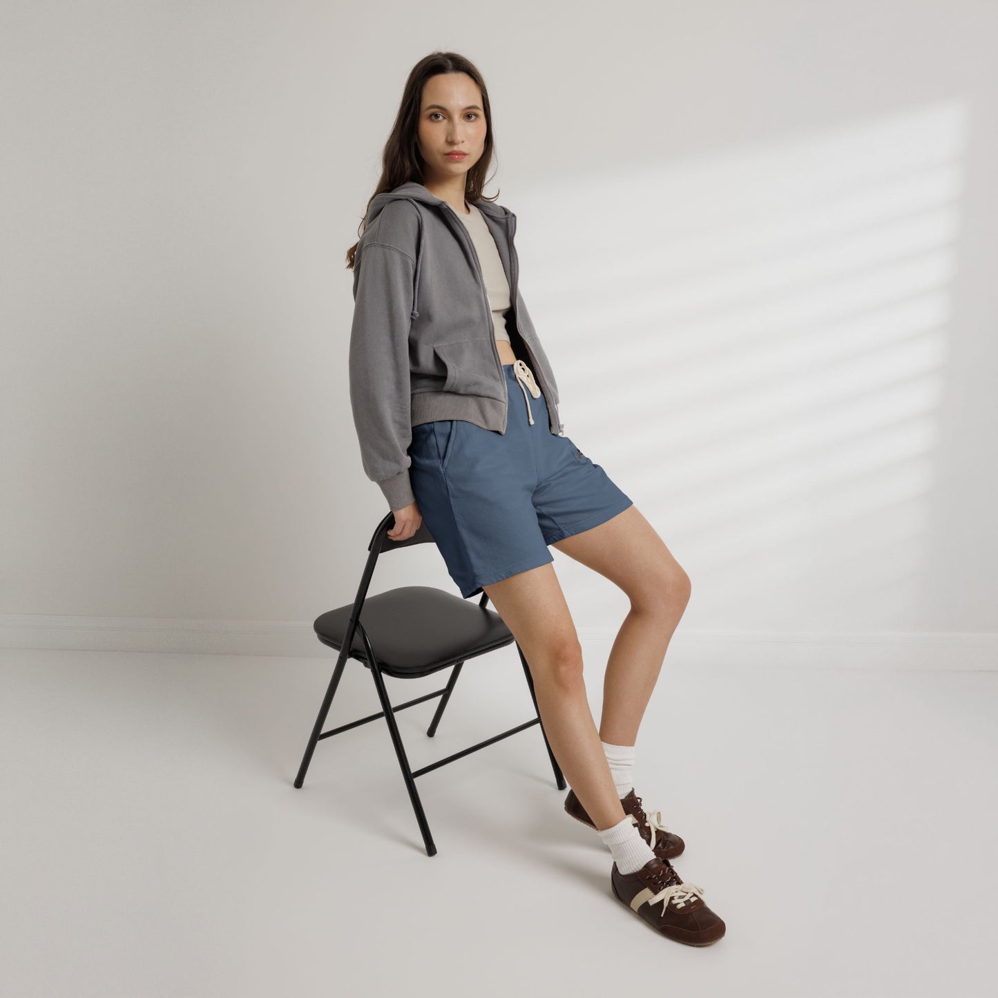Lightweight Fleece Sweat Shorts — Minimal Logo Casual Lounge Shorts