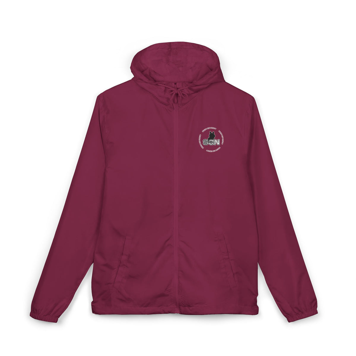 Windbreaker Jacket — Raven & Dove Split Emblem Hooded Windbreaker