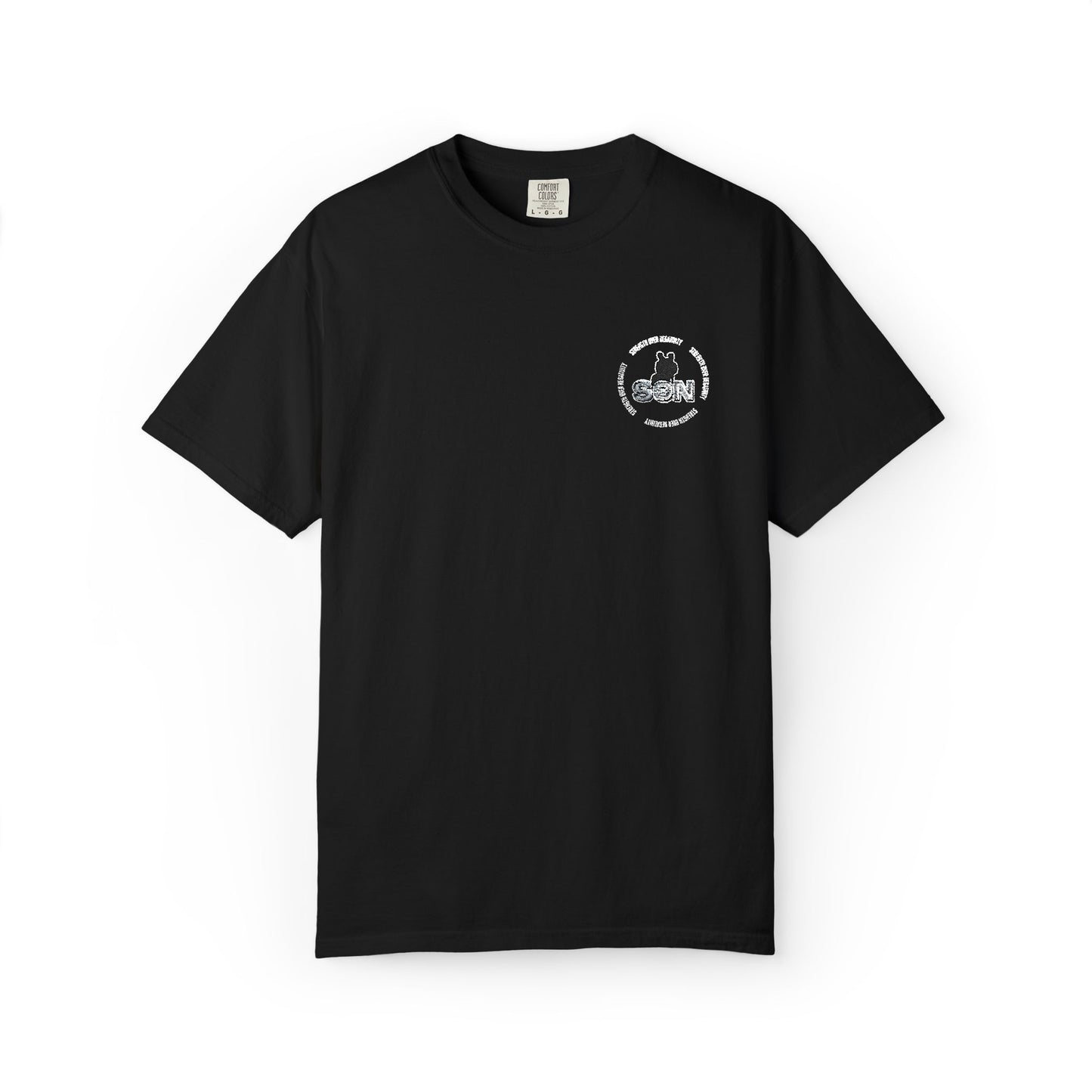 Cat Silhouette Floral Pocket T-Shirt