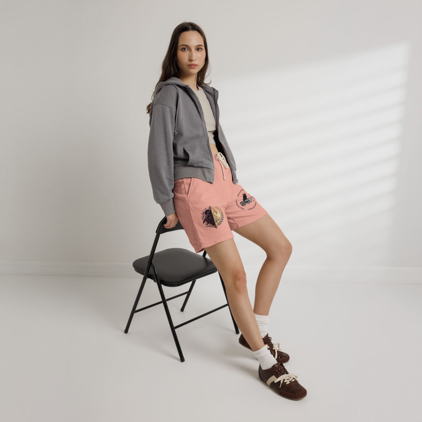 Lightweight Fleece Sweat Shorts — Minimal Logo Casual Lounge Shorts