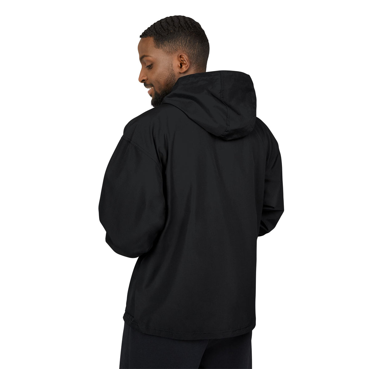 Packable Anorak Jacket — Minimal White Crest Logo, Lightweight Windbreaker for Travel & Outdoor