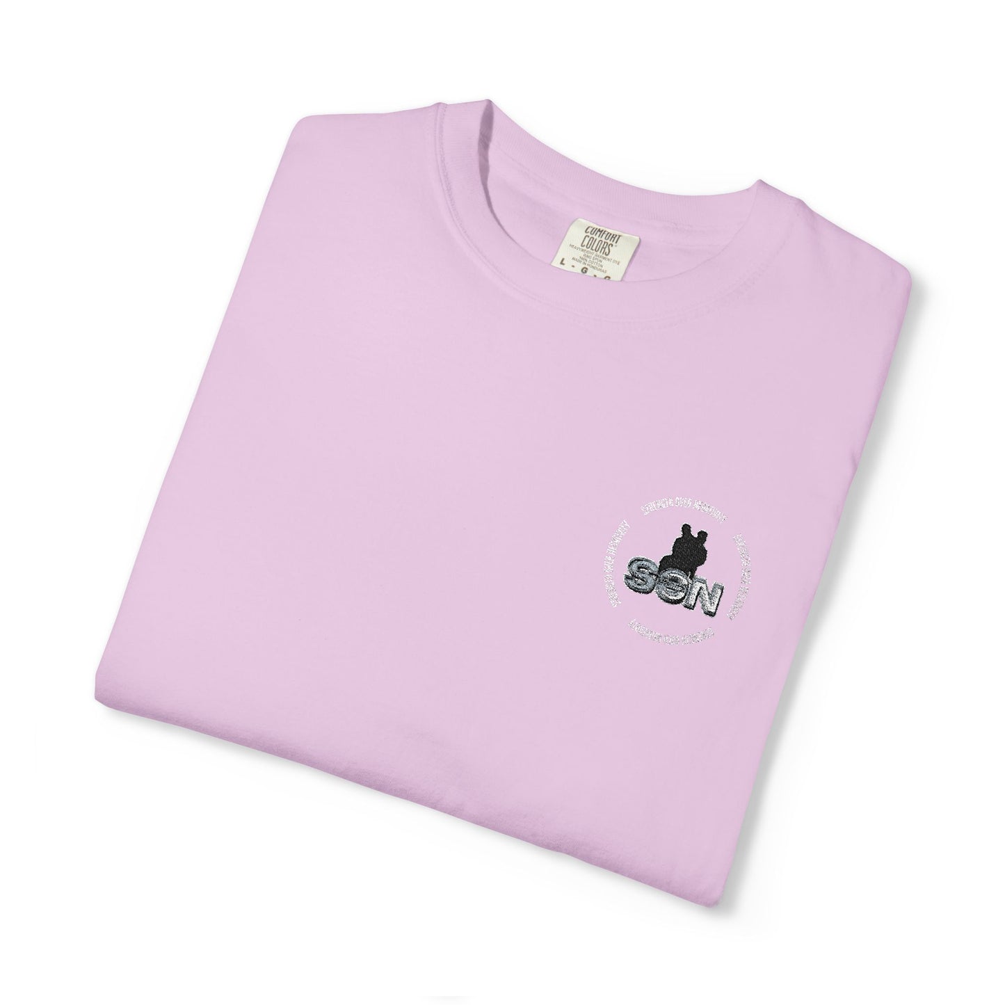 Cat Silhouette Floral Pocket T-Shirt