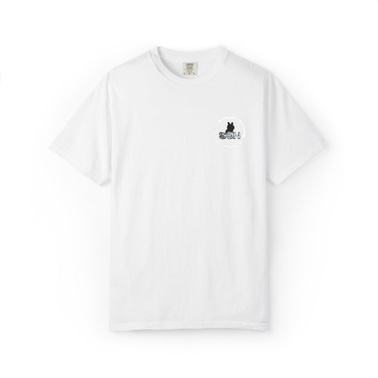 Cat Silhouette Floral Pocket T-Shirt