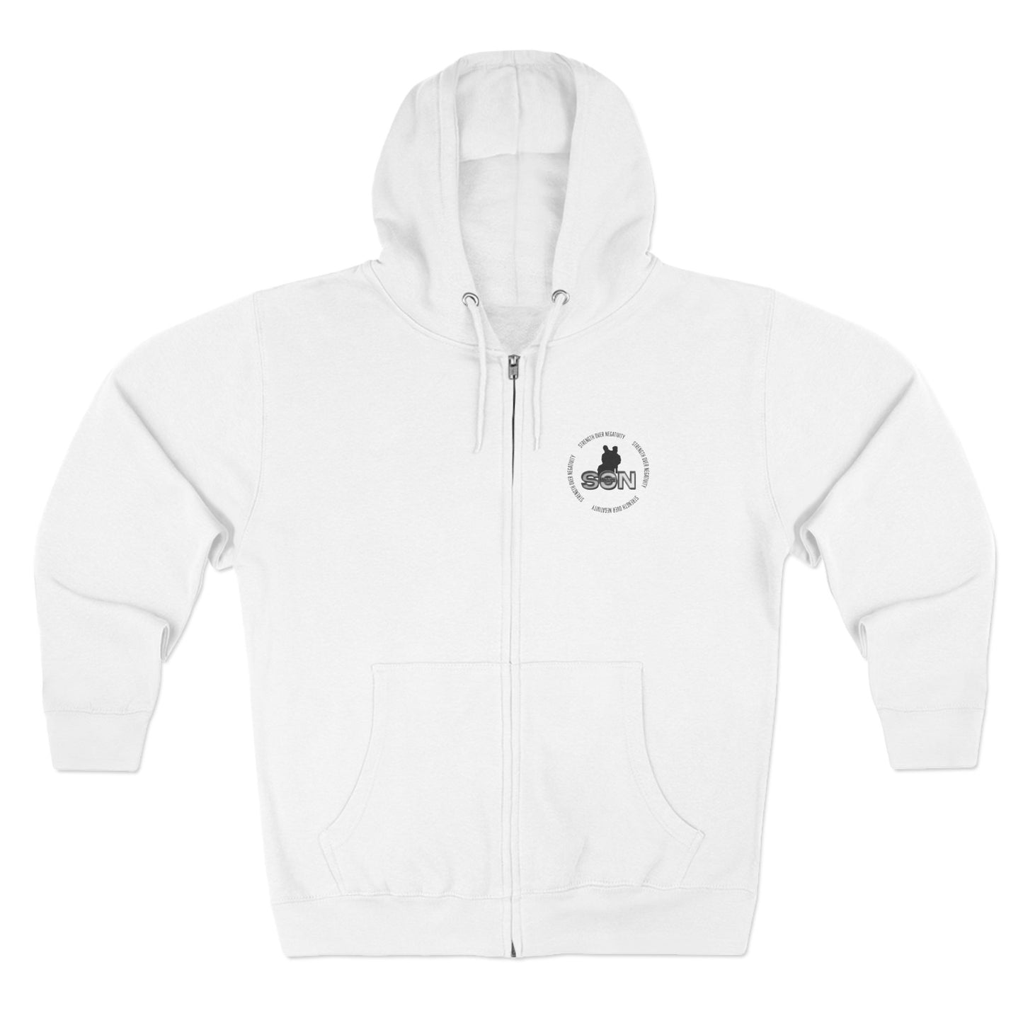 Split Wolf Crest Zip Hoodie — Dark & Gold Half-Skull Laurel Back Print
