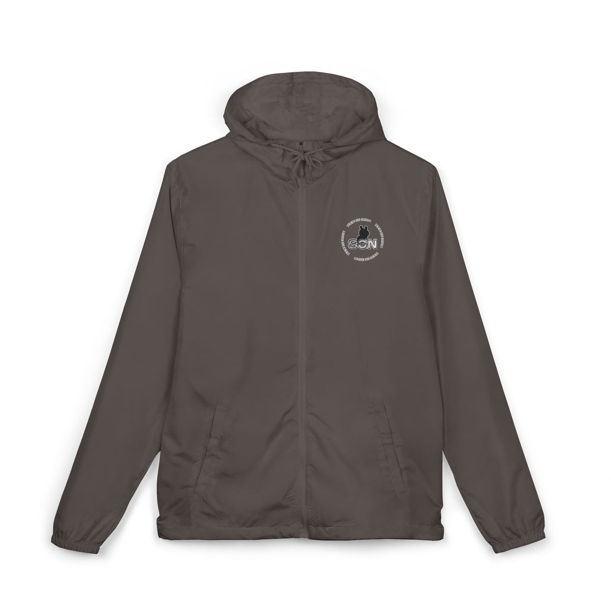 Windbreaker Jacket — Raven & Dove Split Emblem Hooded Windbreaker