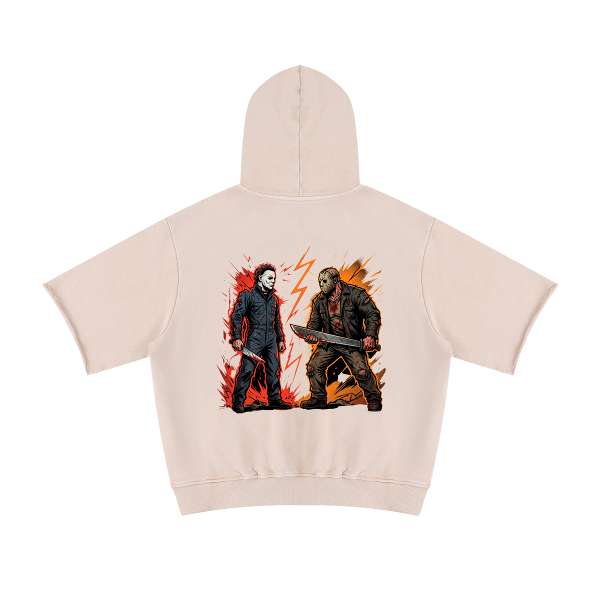 Unisex Mineral Wash Short Sleeve Hoodie
