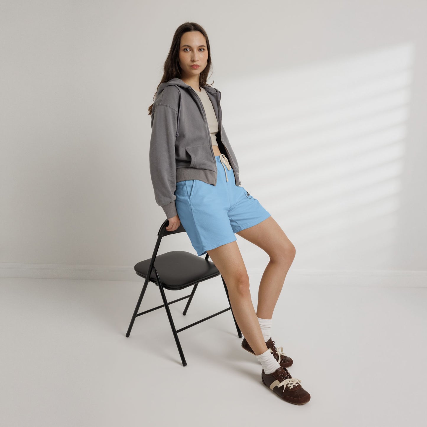 Lightweight Fleece Sweat Shorts — Minimal Logo Casual Lounge Shorts