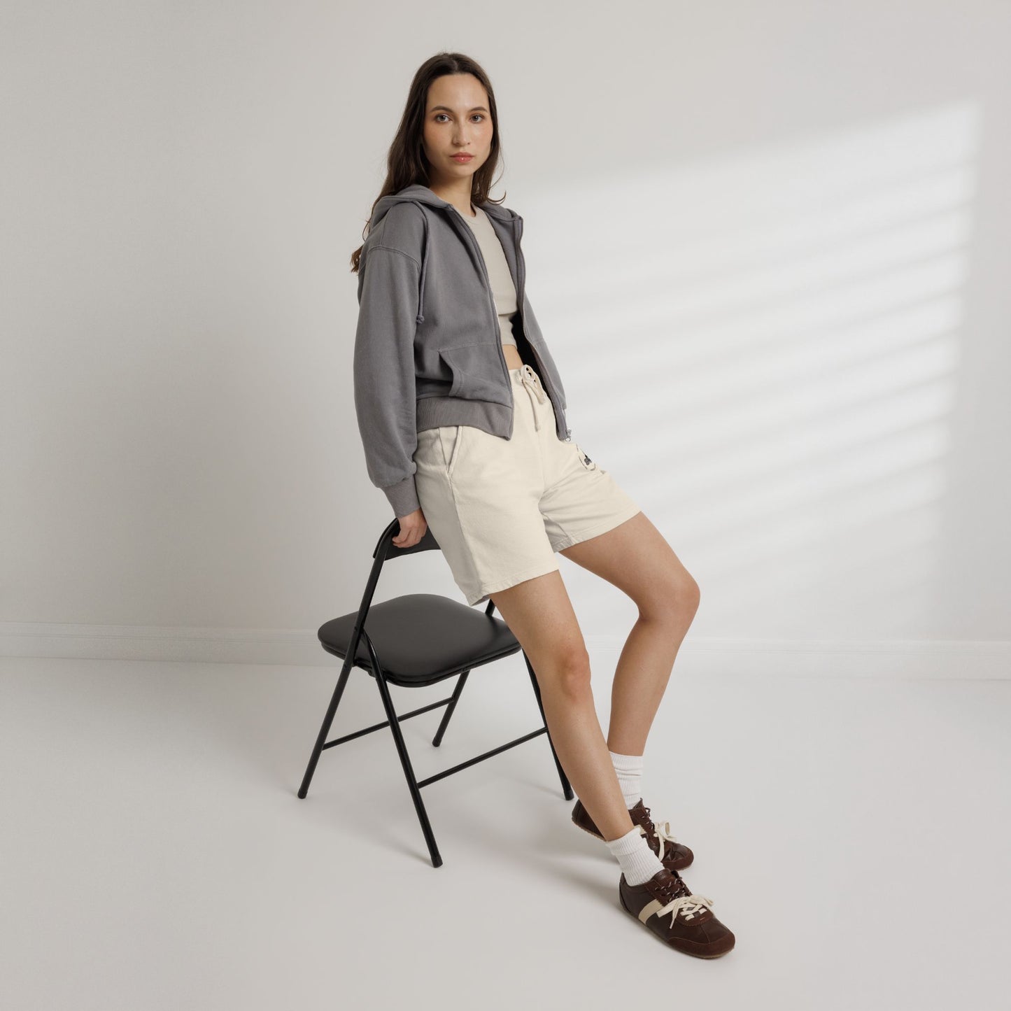 Lightweight Fleece Sweat Shorts — Minimal Logo Casual Lounge Shorts