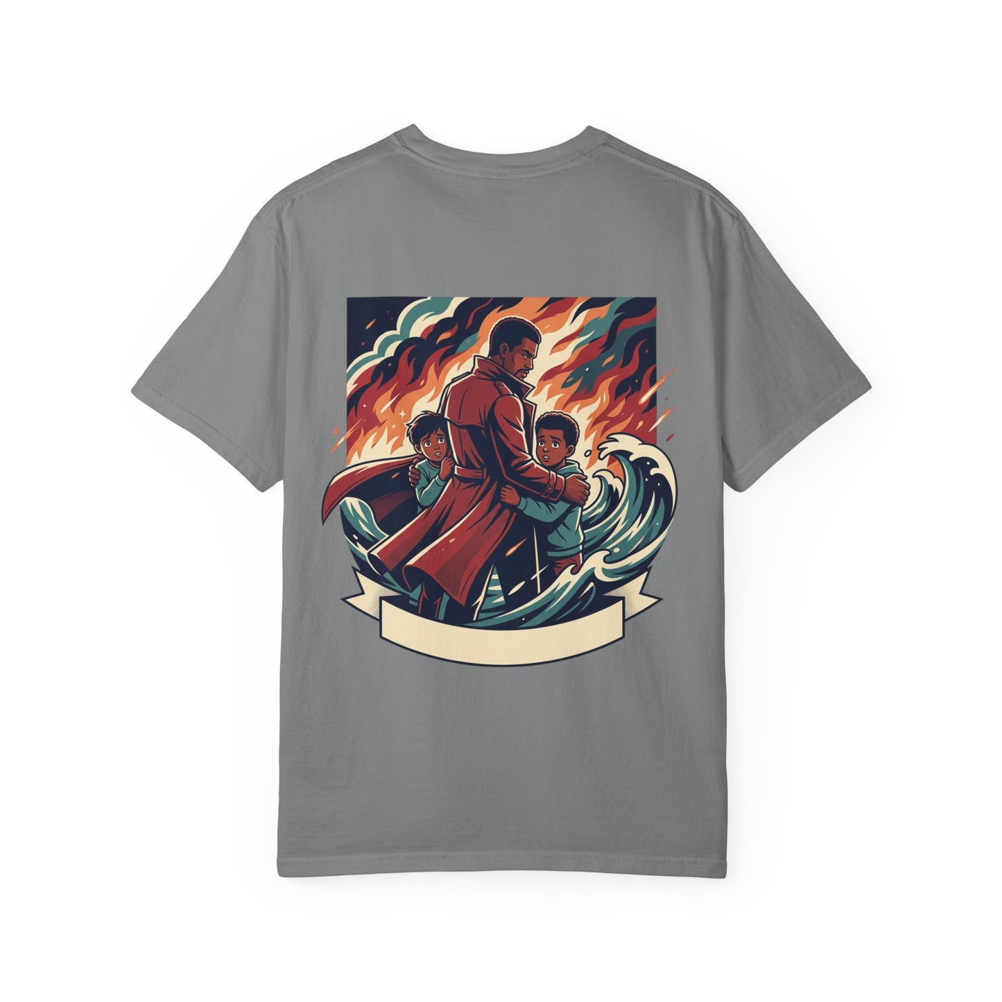 Resilient Protector T-Shirt — Father and Children Hero Graphic Tee