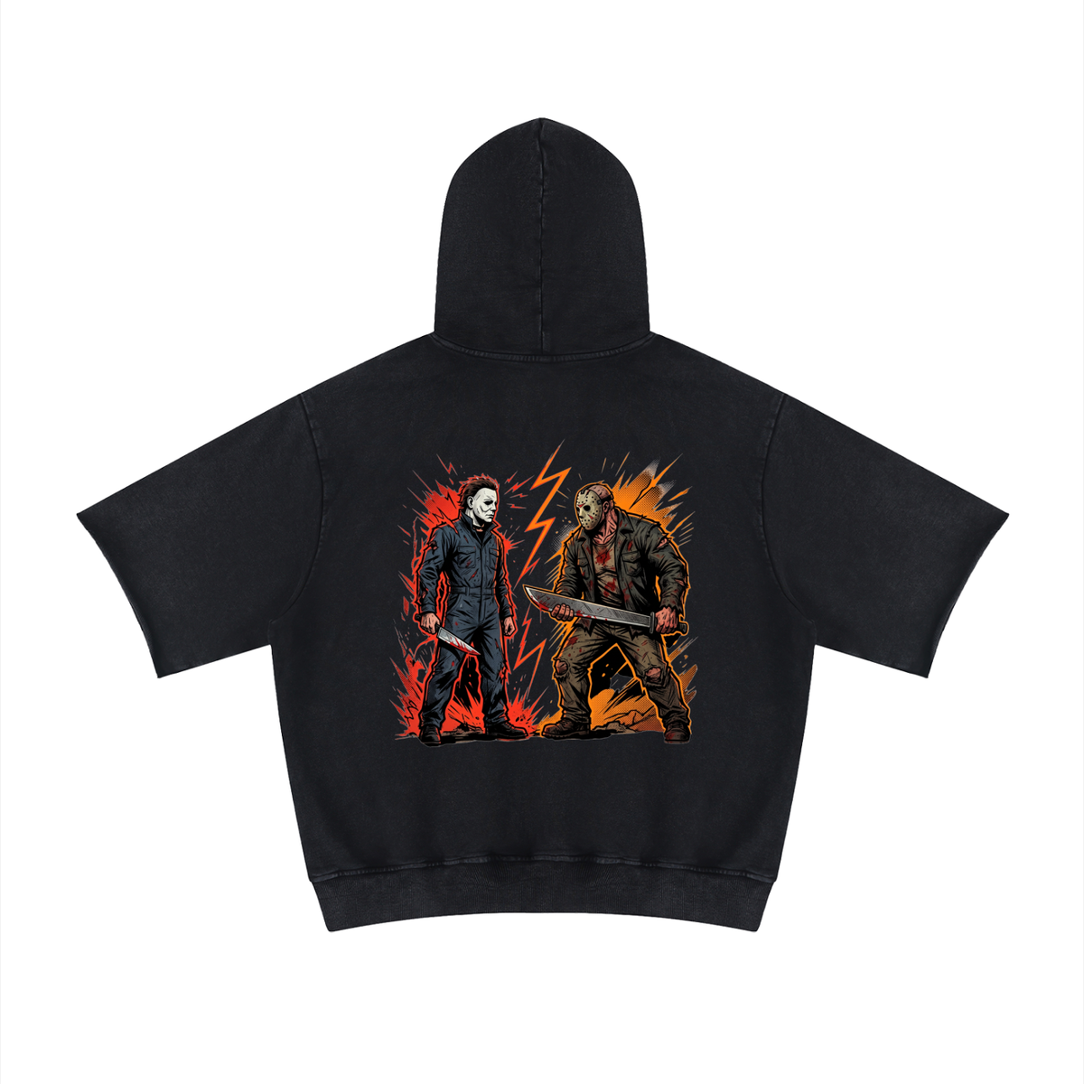 Unisex Mineral Wash Short Sleeve Hoodie