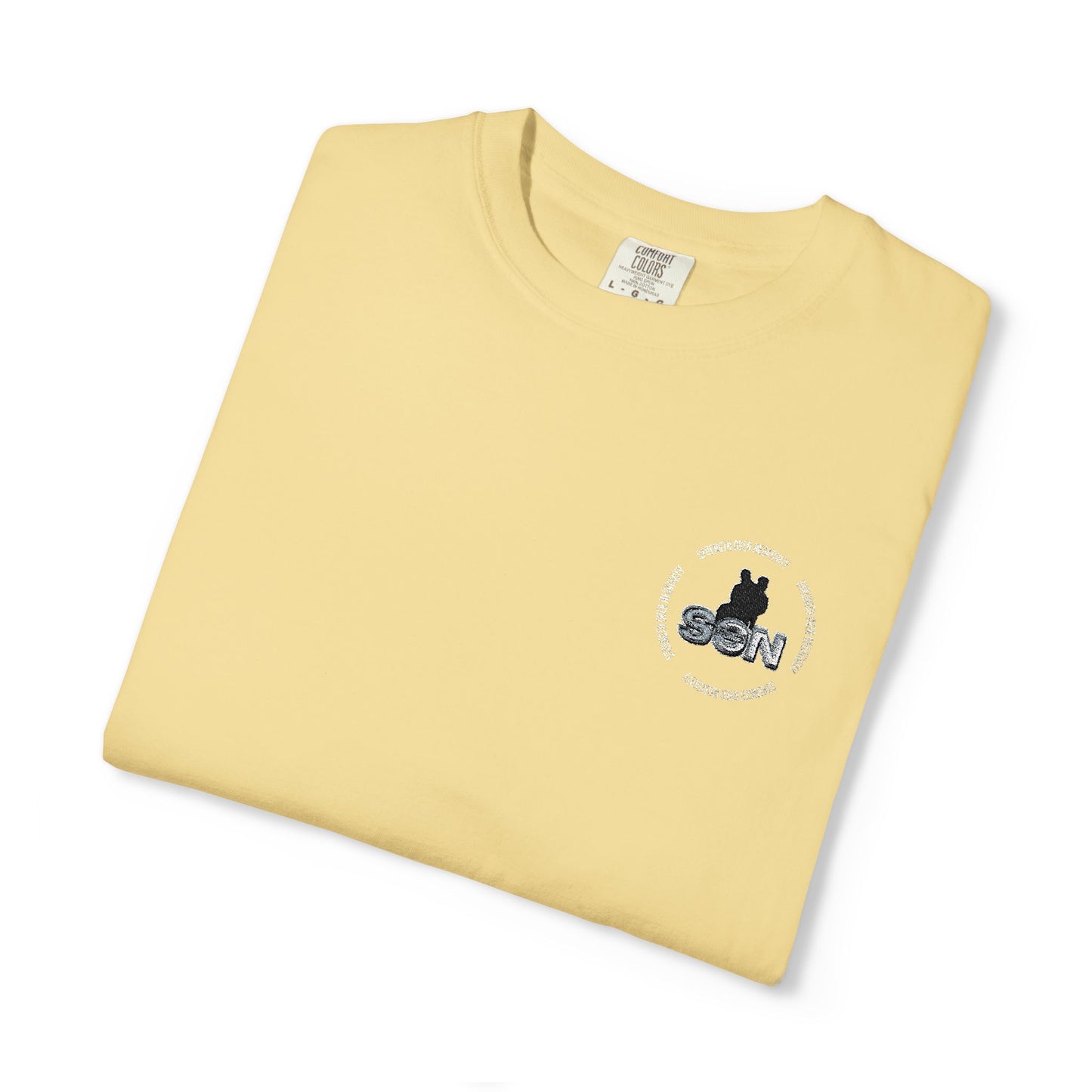 Cat Silhouette Floral Pocket T-Shirt
