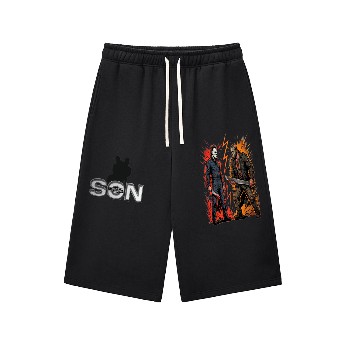 Relaxed Drawstring Three-quarter Sweatpants