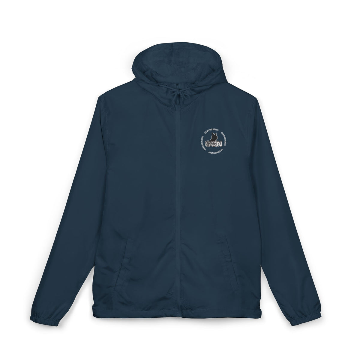 Windbreaker Jacket — Raven & Dove Split Emblem Hooded Windbreaker