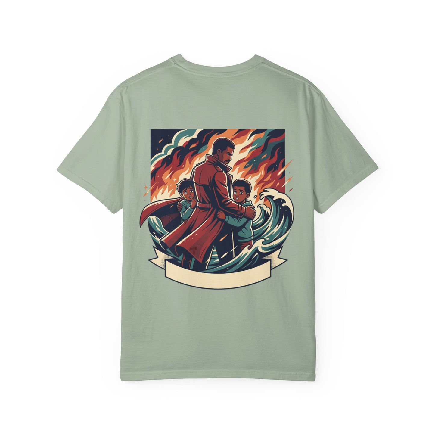 Resilient Protector T-Shirt — Father and Children Hero Graphic Tee