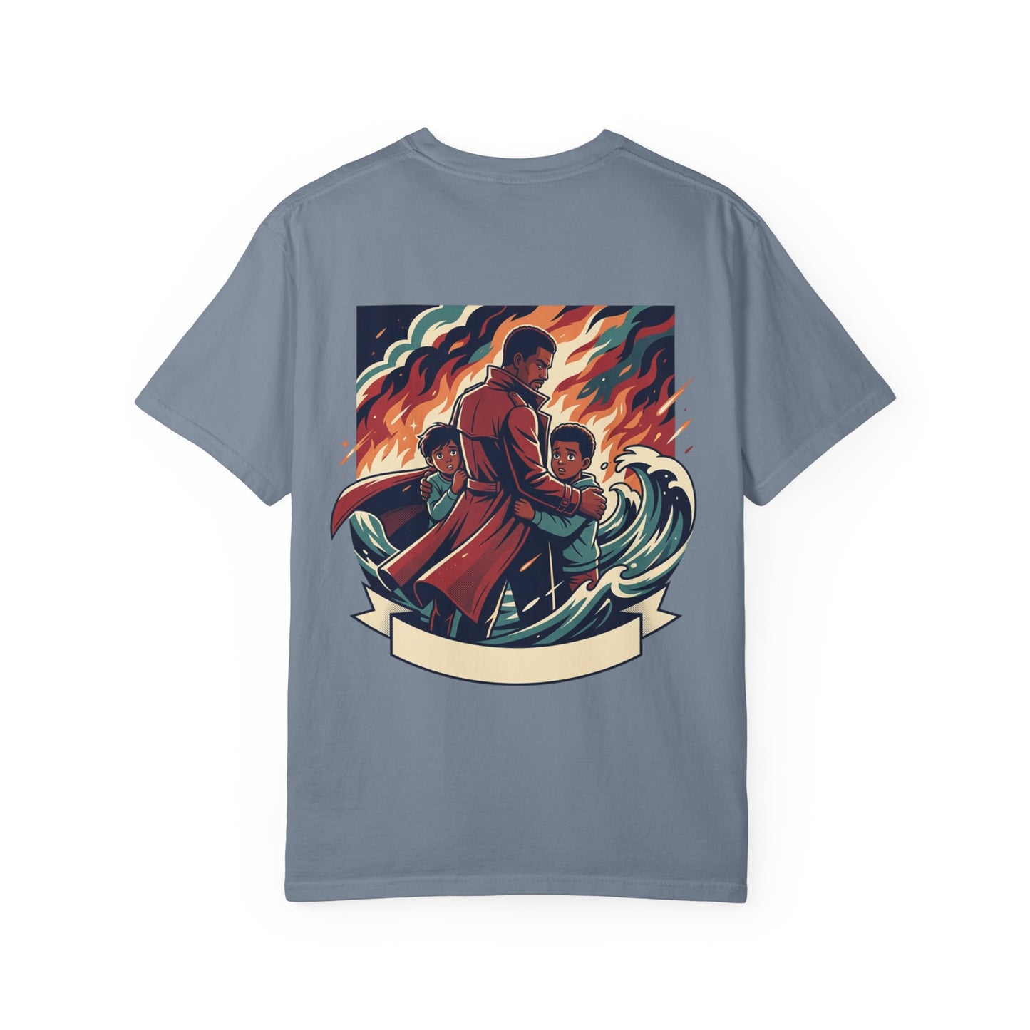 Resilient Protector T-Shirt — Father and Children Hero Graphic Tee