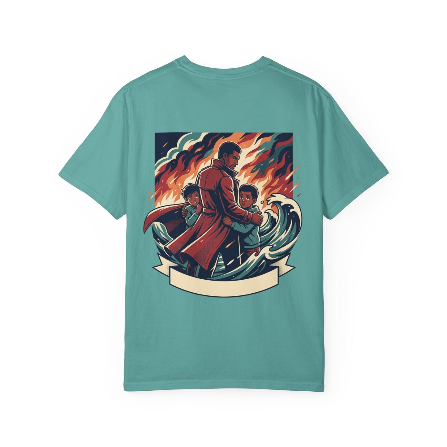 Resilient Protector T-Shirt — Father and Children Hero Graphic Tee