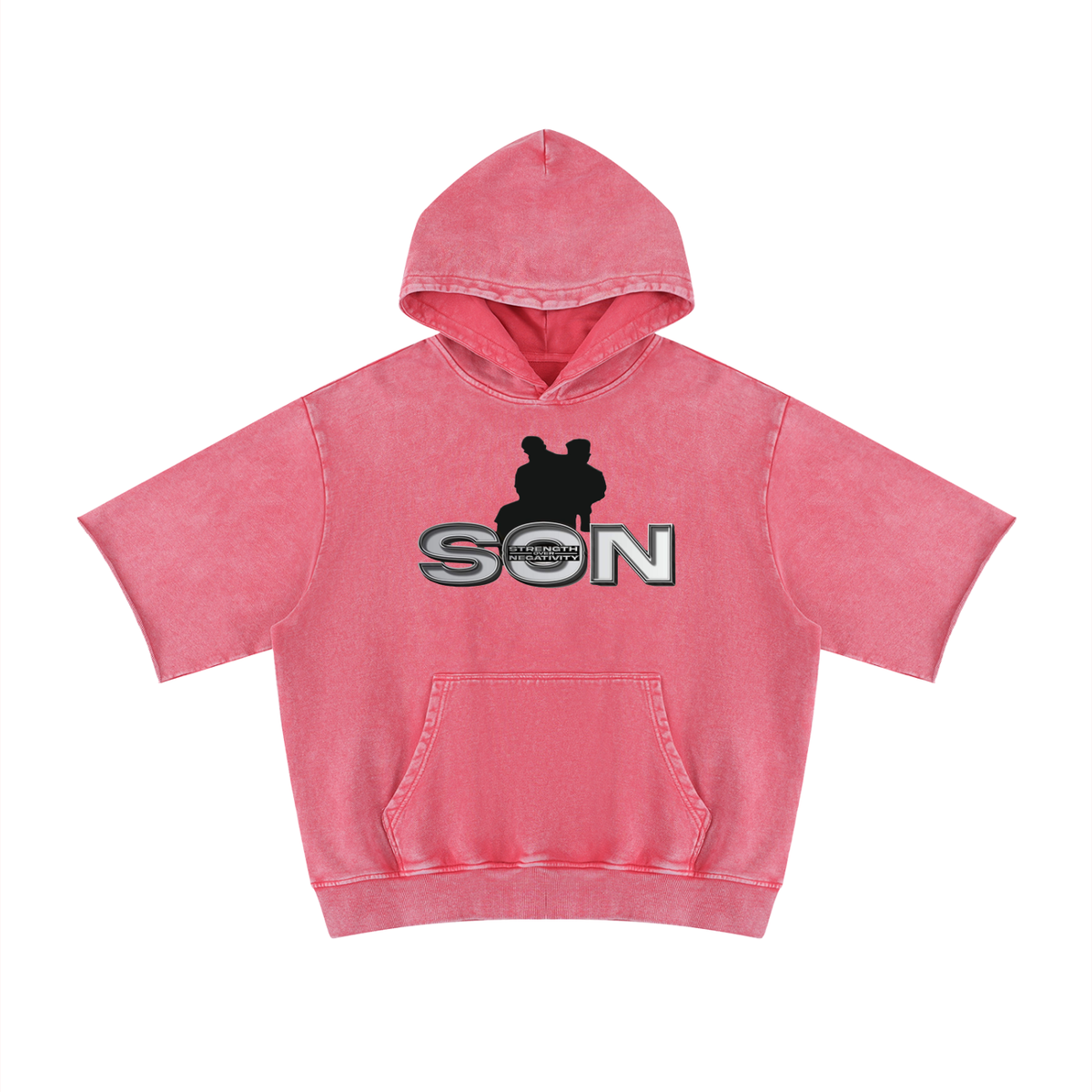 Unisex Mineral Wash Short Sleeve Hoodie