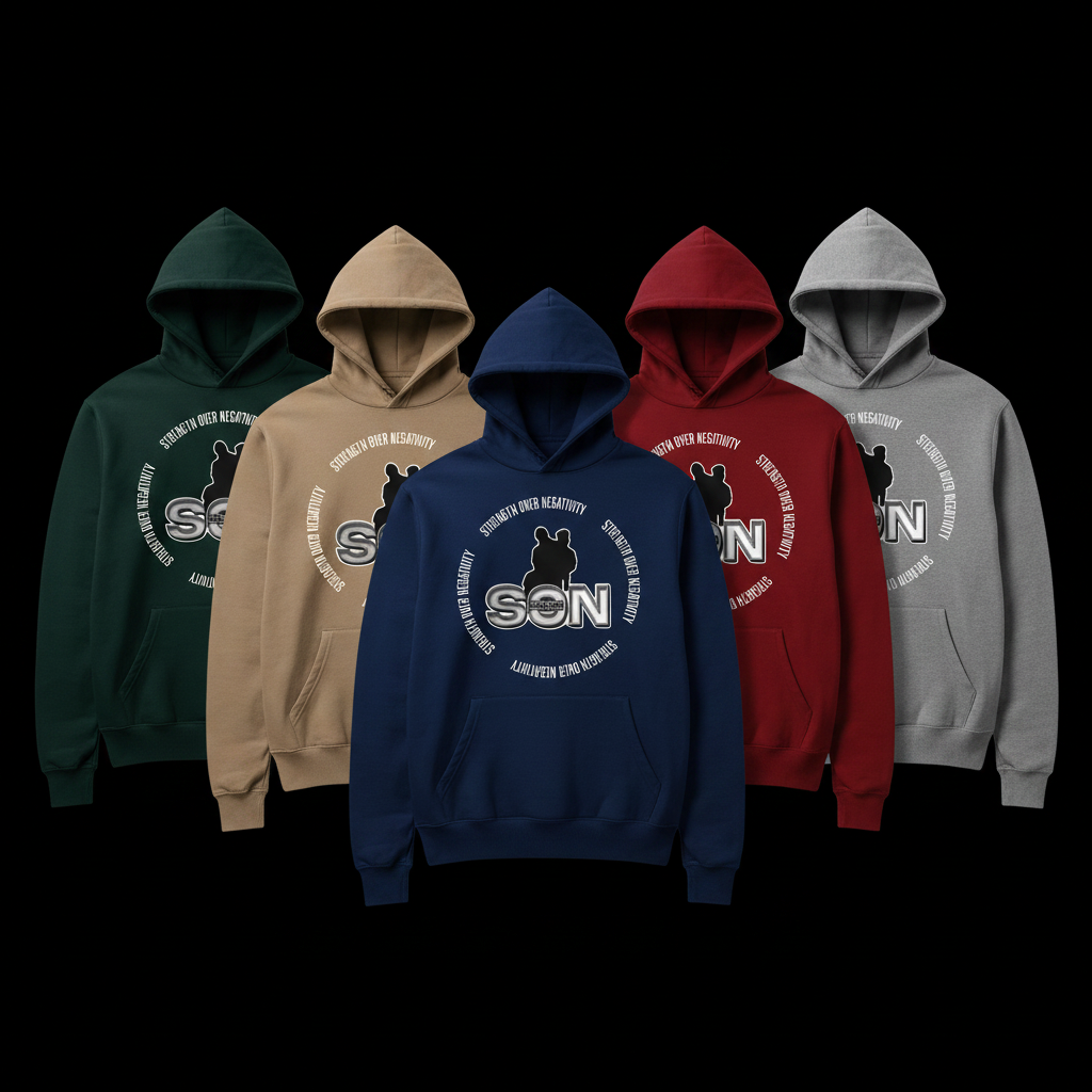 Hoodies - Dark Green, Tan, Red, Blue, Grey